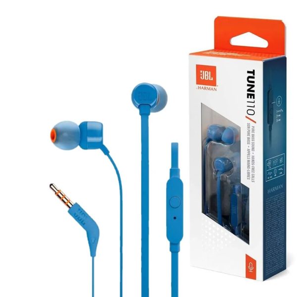 Audifonos Jbl con Microfono Tune 110 Azul