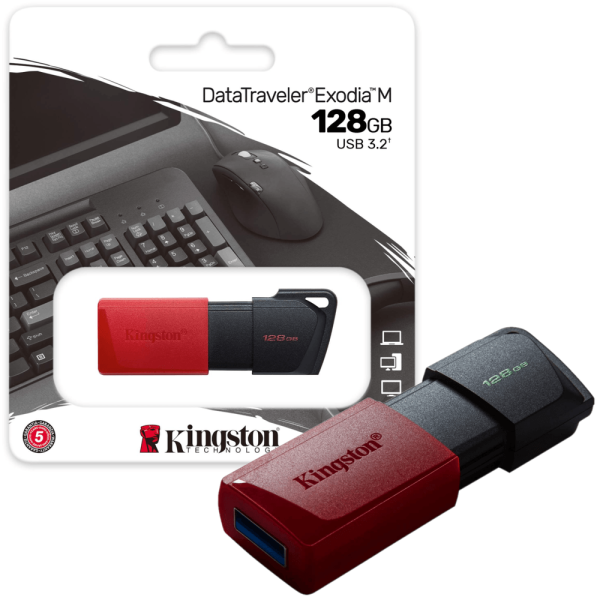 Memoria USB Exodia M Kingston 128gb Negro