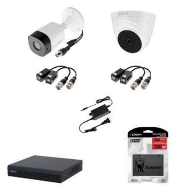 Kit 2 Cámaras De Seguridad Dahua + SSD 120 GB