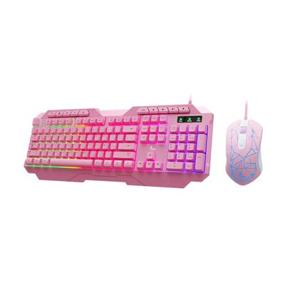 COMBO TECLADO Y MOUSE XTECH XTK-540S ROSA