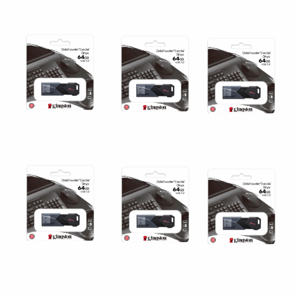 MEMORIA USB KINGSTON EXODIA ONYX 64GB  KIT DE 6 UNIDADES