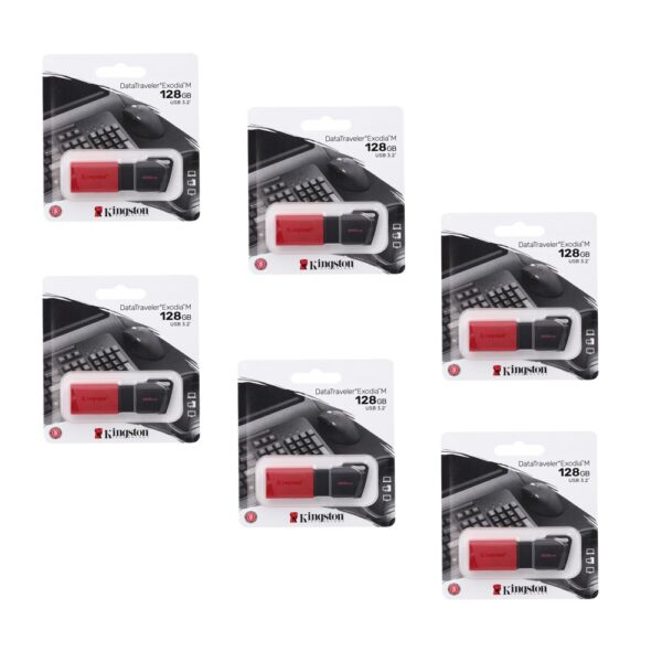 MEMORIA USB EXODIA M KINGSTON 128GB NEGRO KIT DE 6 UNIDADES
