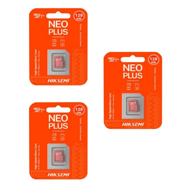 MEMORIA MICROSD HIKSEMI NEO PLUS 128GB KIT DE 3 UNIDADES