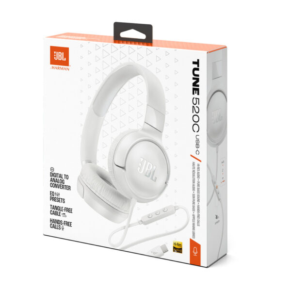 AUDIFONOS CON MICROFONO JBL TUNE 520C USB-C BLANCO